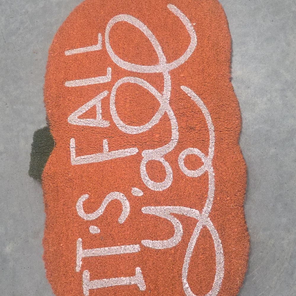 Orange Pumpkin Door Mat - Fall Design